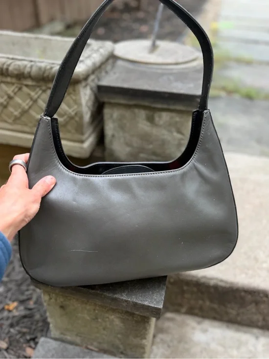 Gorgeous vintage deep grey Kenneth Cole Shoulder Bag all leather