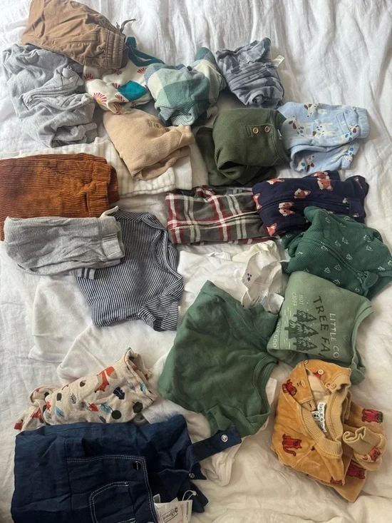 Assorted boys 6-18 months Clothing Bundle - Green, Mustard & Blue Pieces