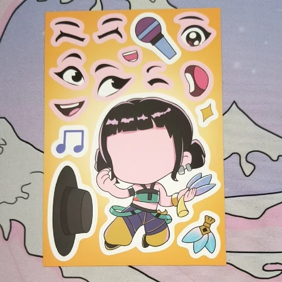 Colorful Cartoon Character Sticker Set K-Pop Demon Hunters Zoey Huntrix Rumi Saj