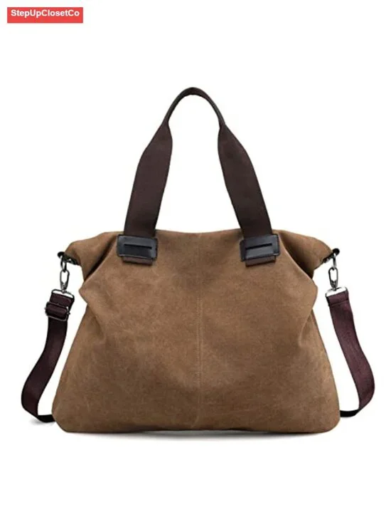 Canvas Tote Bag Shoulder Crossbody Handbag Hobo Work Travel