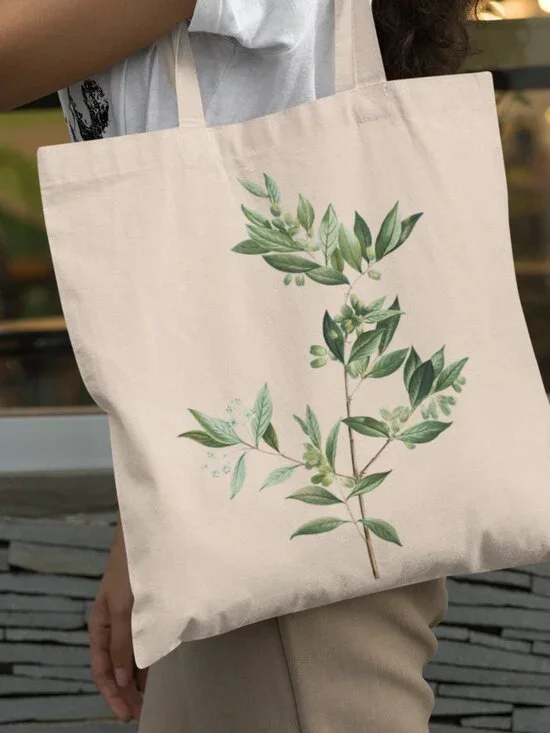 False Privet Vintage Floral Print Graphic Canvas Tote Bag