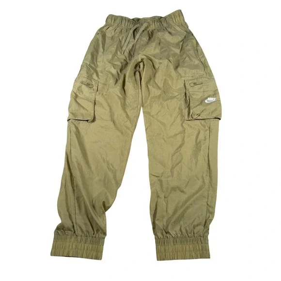 Nike Cargo Pants Kids Large (FITS 24x27) Olive Green Nylon‎ Joggers DD6285-276