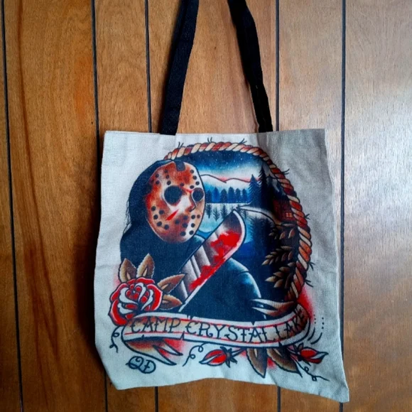 Jason Vorhees shopping tote bag