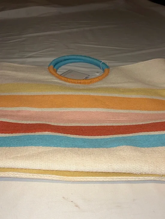 Shiraleah Multicolor Striped Tote with Wrapped Handles