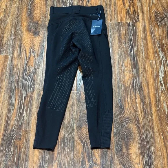 LeMieux 9-10 Years Ella Winter Bregging Youth Black Fleece Lined Riding Tights
