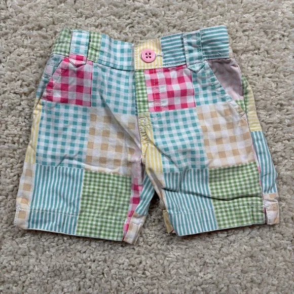 OshKosh Bgosh Toddler Girls Patchwork Plaid Gingham Shorts Multi Color Size‎ 3T