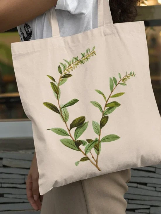 Andromede Marginé Vintage Floral Print Graphic Canvas Tote Bag