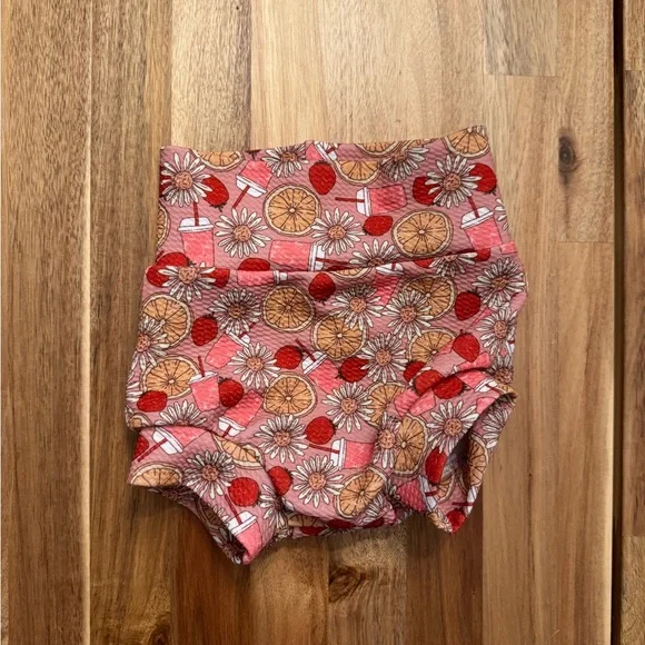 Bloomers Shorts Lemon, strawberry coffee and floral‎ print size of 6-12 months