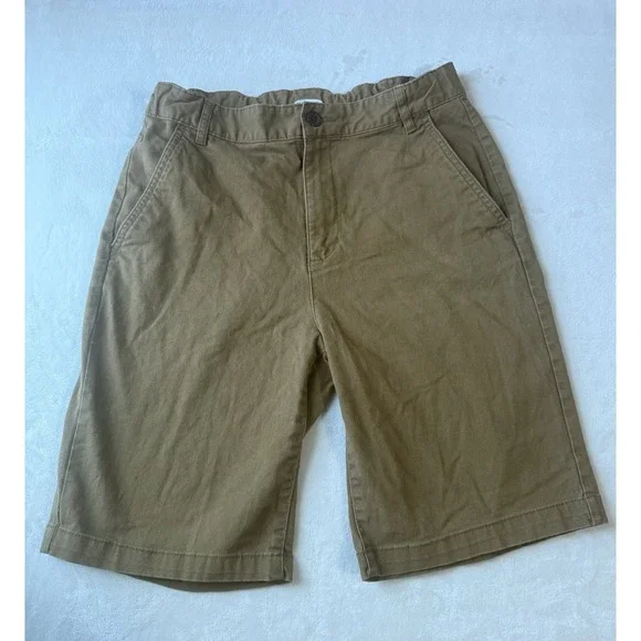 Old Navy Boys Brown Chino Shorts‎ 18 Cotton Adjustable Waist Pockets