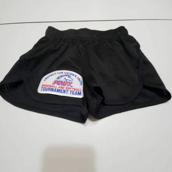 BCG Girls Active Shorts Black‎ PONY Baseball And Softball Tournament Pull On XS