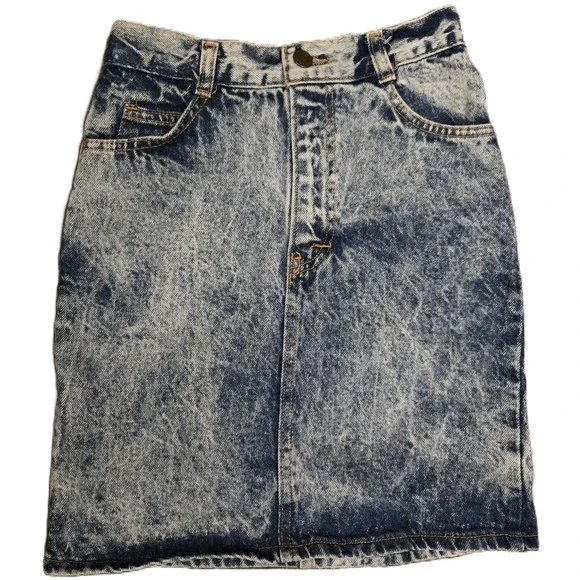 Vintage No Excuses Acid Wash Denim Jean Skirt Girls Size 12‎