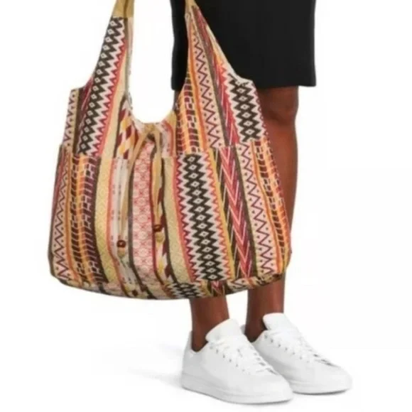 Boho‎ lined multi color canvas bag