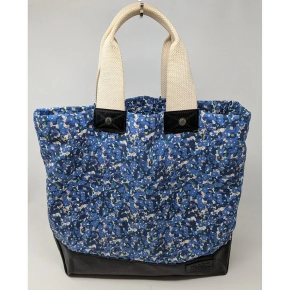 Rag & Bone New York Tote Bag Blue Floral Fabric Lightweight Bag