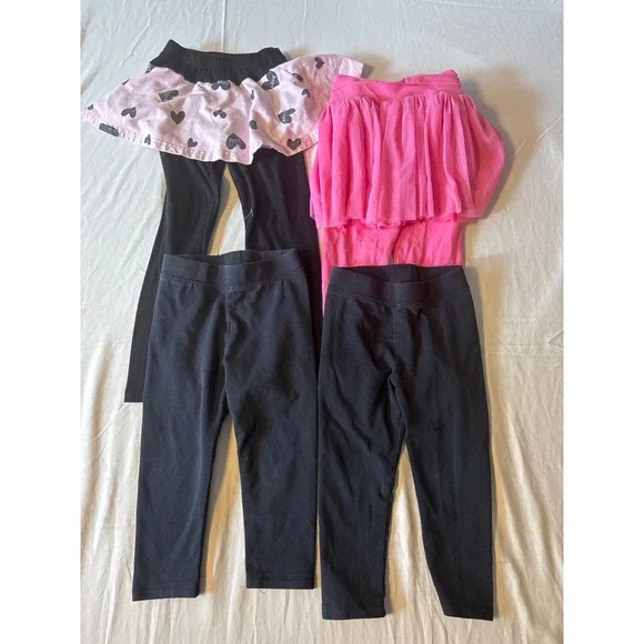 Amazon Essentials Gap Leggings Skort Bundle Toddler Girls 2T Black‎ Pink