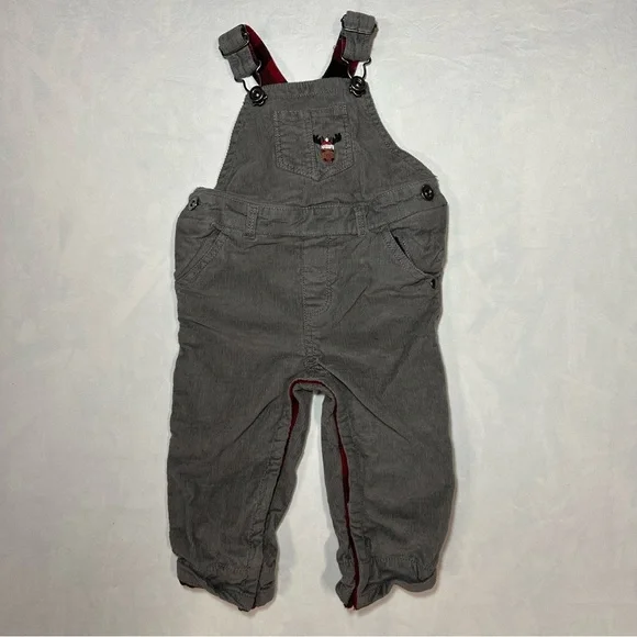 Tommy Bahama Corduroy Moose Overalls Winter Baby size 6-9 months