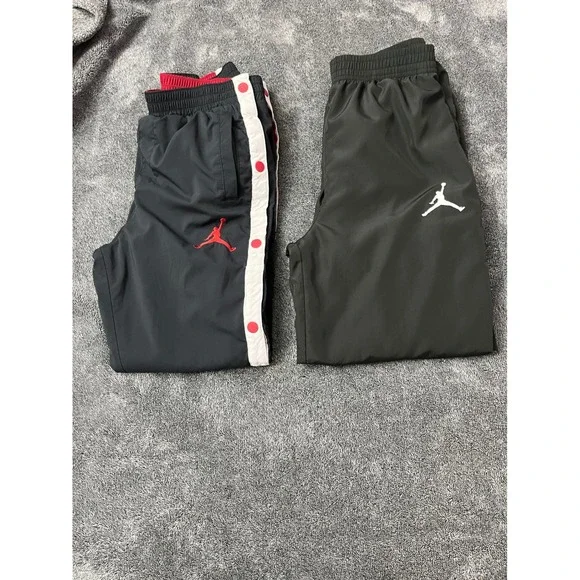 Kids Jordan Track Pants Bundle Black Snap Tear Away Joggers Size‎ Large 12-13Y