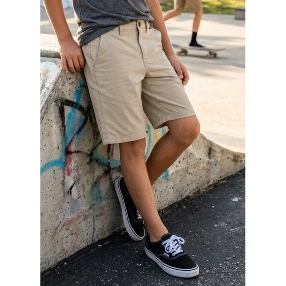 Hurley Boys Chino Walk Shorts Khaki Dri-FIT Hybrid Size‎ 20 Stretch Board Golf