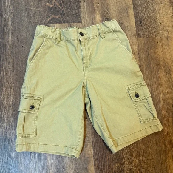 Arizona Jean Co Khaki Cargo Shorts Boys 16 Husky Tan Adjustable Waist Utility