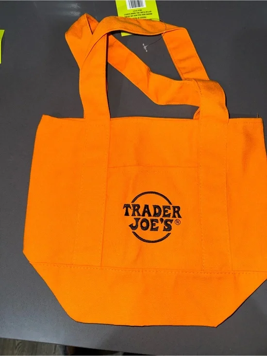 Trader Joe's Fall Halloween Orange Canvas Tote Bag
