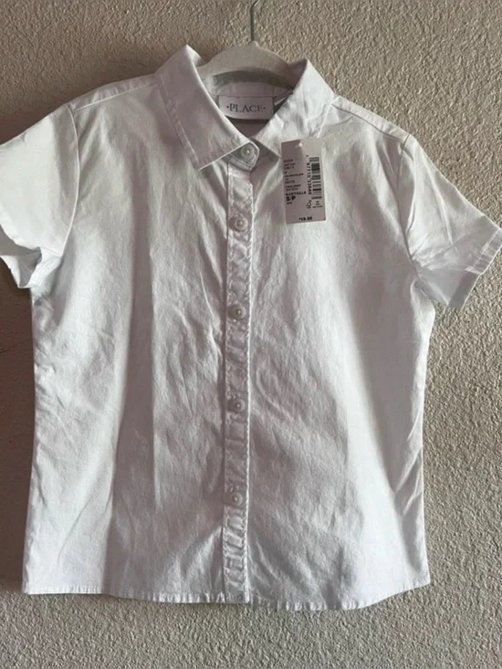 The Children's Place White Short-Sleeve Button-Up Shirt