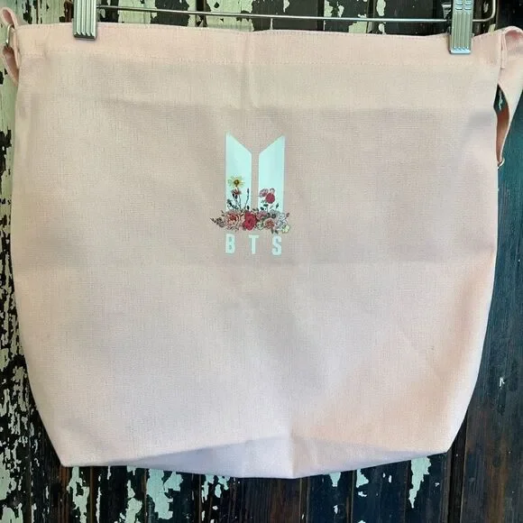 NWOT BTS Merchandise Canvas Shoulder Bag Hobo Crossbody Handbag Casual Tote.