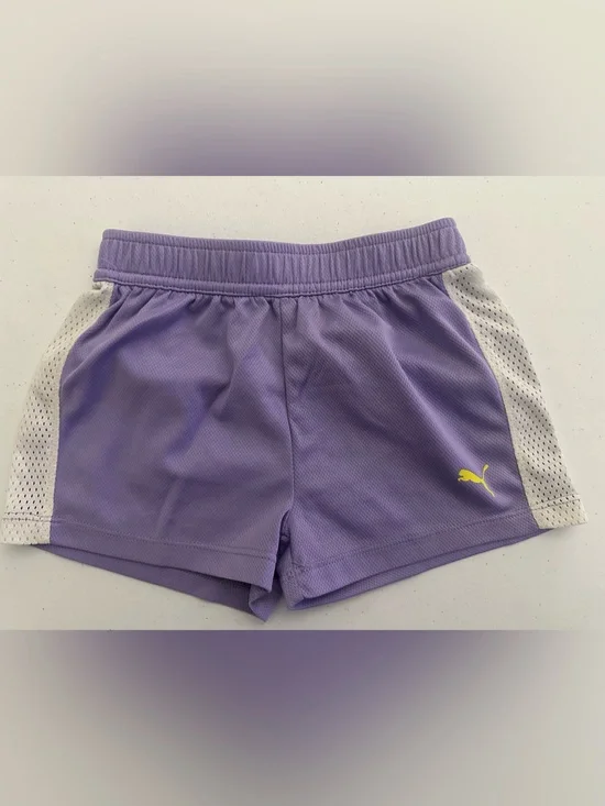 Puma Purple Athletic Shorts with White Side Panels