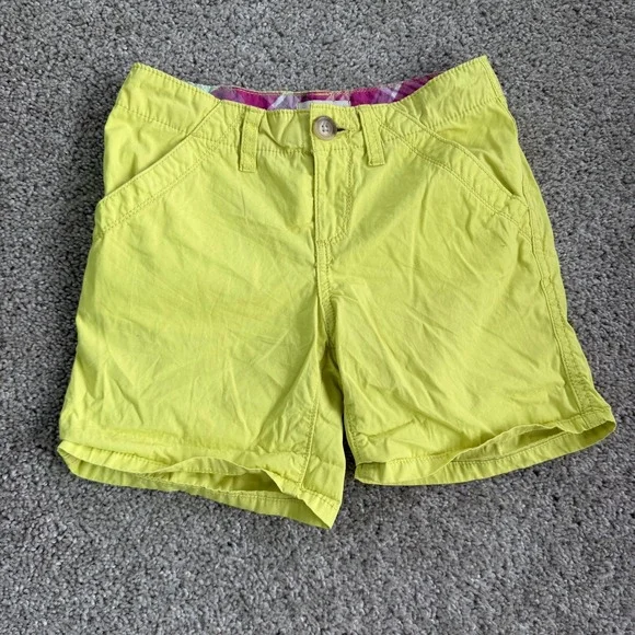 Y2K Old Navy Shorts Kids 10 Yellow Chino Twill Zip Fly Regular Fit Summer Casual
