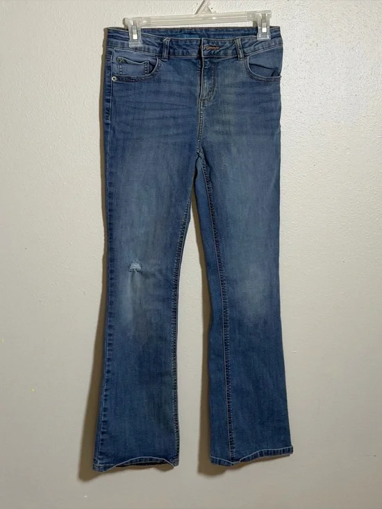 Thereabouts Kids Girl Denim Blue Distressed Mid-Rise Bootcut Jeans‎ size 14
