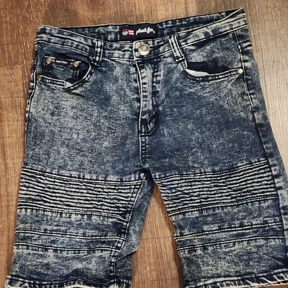 Phat Farm Boys Shorts 16 Blue Denim Medium Wash Skinny Fit Distressed Vintage