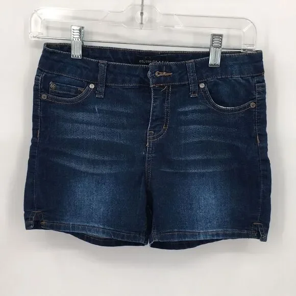 Celebrity Pink Dark Blue Denim Jean Shorts Girls 14