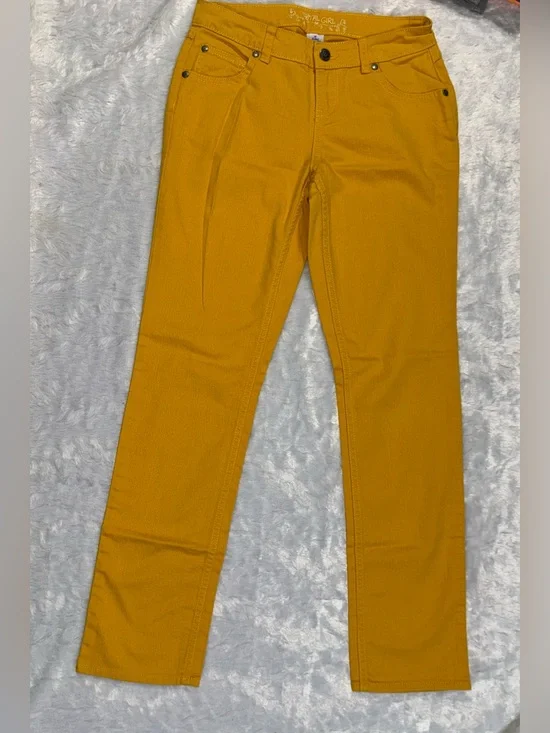 total girl Mustard Yellow Slim Straight Jeans