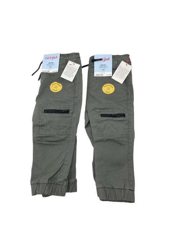 Cat & Jack 18M Olive Cargo Jogger Pants NWT 2 Pair Lot