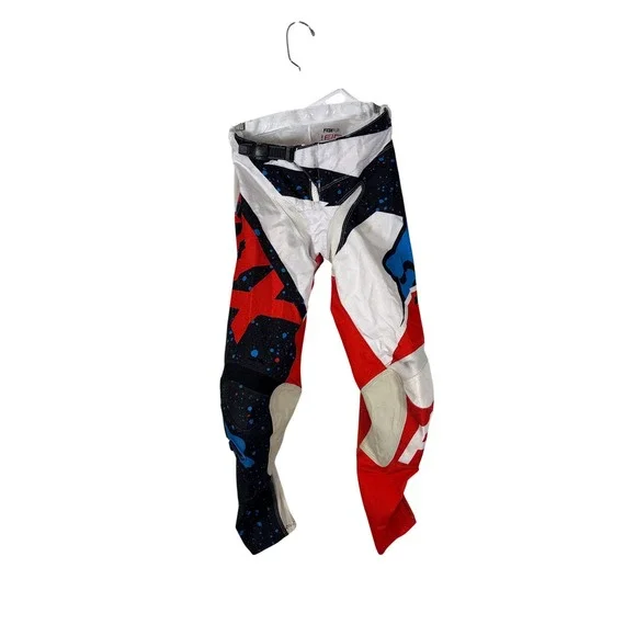 Fox Racing 180 Motocross Pants Red White Blue Star Splatter 17268 Youth 10-26