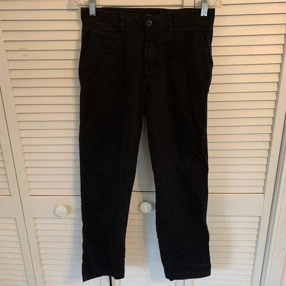 Crewcuts Relaxed Fit Black Chino Pants Kids Boys Size 14 Cotton Adjustable Waist