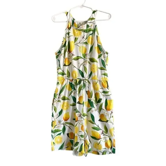 Girls Lemon Floral Print Shorts Romper