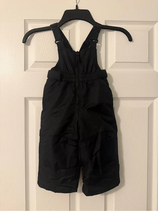 Cat & Jack Kids Toddlers Solid Black Snow Pants Bibs Size 12 Months