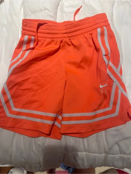 Nike Kids Bright Orange Athletic Shorts with Reflective Trim