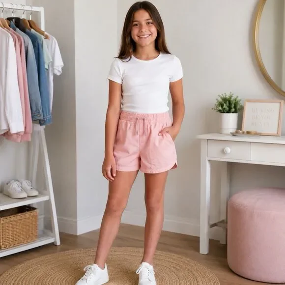 NEW, GAP KIDS GIRLS SHORTS, LIGHT‎ PINK, SIZE MEDIUM 14/16