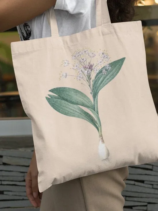 Pygmy Hyacinth Vintage Floral Print Graphic Canvas Tote Bag