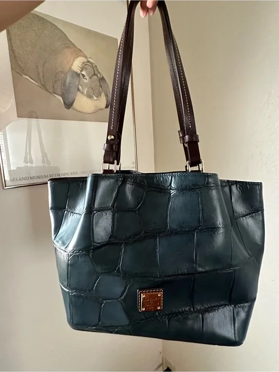 Dooney and Bourke  Dark Teal Denison croc shoulder purse!