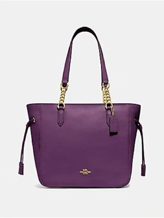 ELLE CHAIN TOTE (COACH F72650) GOLD/BLACKBERRY
