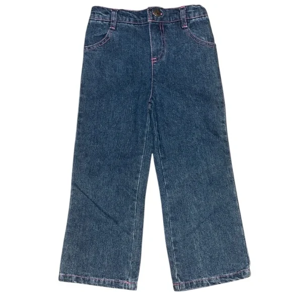 Sesame‎ Street Girls Toddler Blue Jeans Wide Leg Comfort Elastic Waist Pants 4T