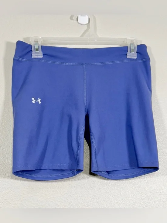 NEW Under Armour Motion Bike Short Athletic Compression Purple Blue Girl Youth L