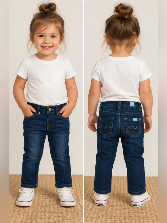 7 For All Mankind Toddler Girls' Straight Leg Jeans Size 24 Months