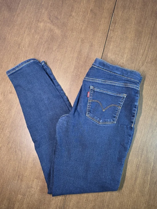 Levi's Girls Pull-On Stretch Skinny Jegging Jeans Blue Denim Size 16 Adj Waist