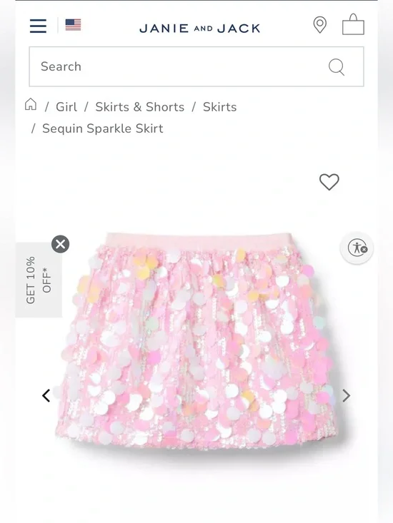 NWT Janie and Jack Sequin Sparkle Skirt