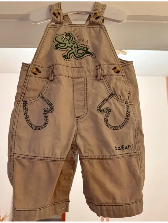 Vintage Overalls Lizard Sz 3-6 Months Excellent Condition