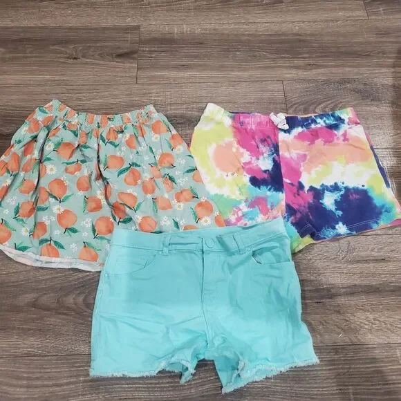 Girl Shorts Size 10-12 Place Multicolor Tie-Dye Shorts 3 Pieces