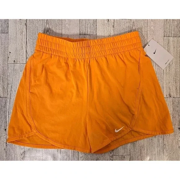 Nike Shorts LARGE Kids Girls Dri-Fit Training Loose Fit Orange DX4965-836 NEW