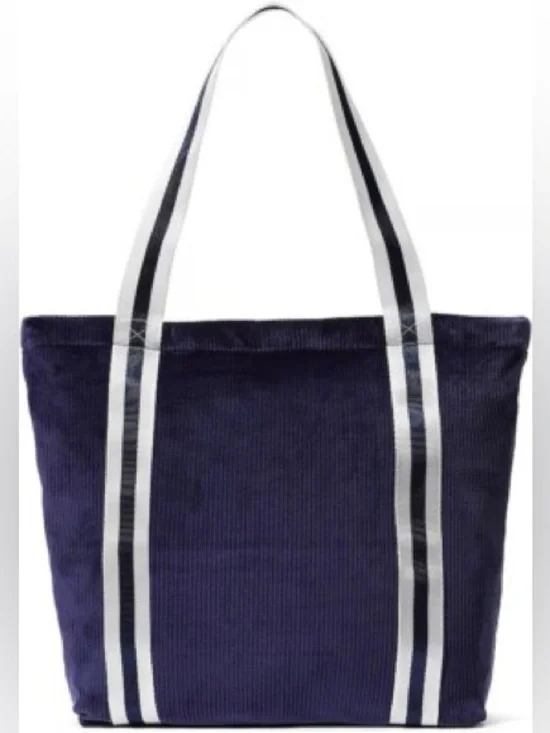 PINK Victorias Secret Velour Ribbed Navy Tote Bag Women